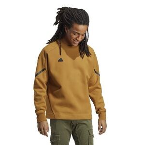 Adidas Mens Designed For Gameday Premium Sweatshirt Bronze Strata